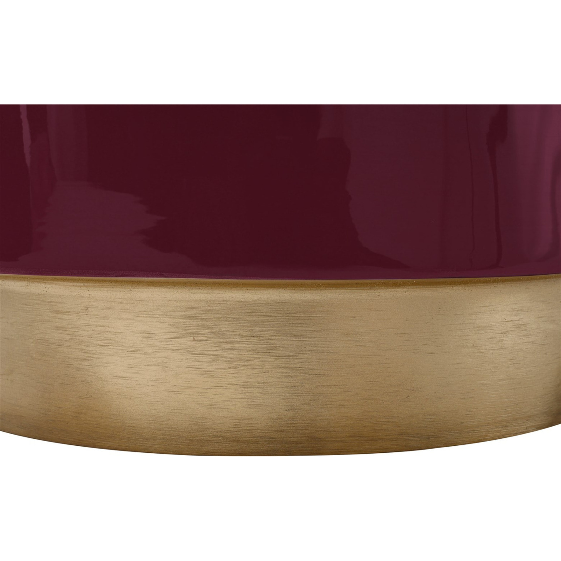 Tavolino da salotto Art Deco in metallo bordeaux e oro