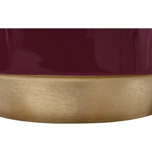 Tavolino da salotto Art Deco in metallo bordeaux e oro
