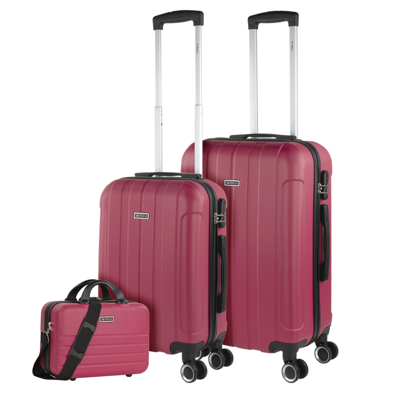 Juego De Maletas Rígidas Abs Itaca Havel Fresa