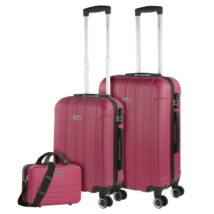 Juego De Maletas Rígidas Abs Itaca Havel Fresa