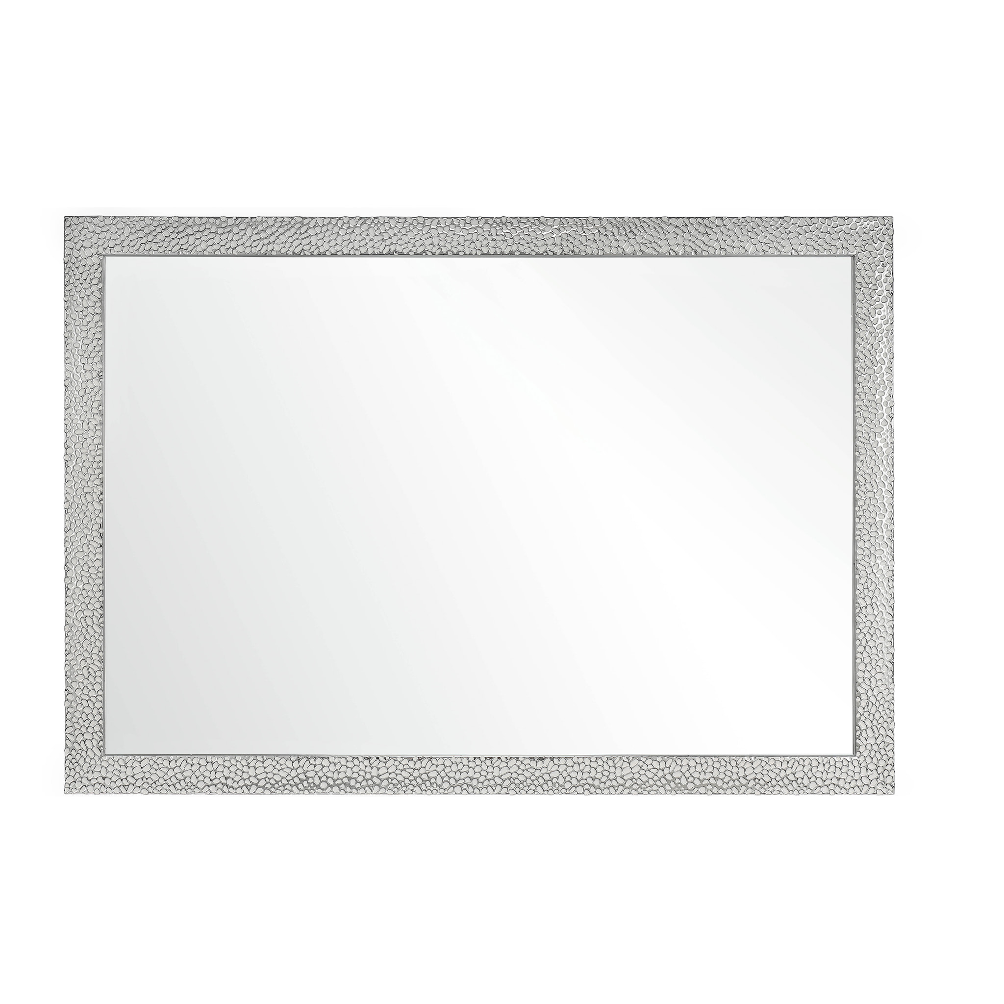 Espejo rectangular Gotas poliestireno plateado 98x68x2 cm