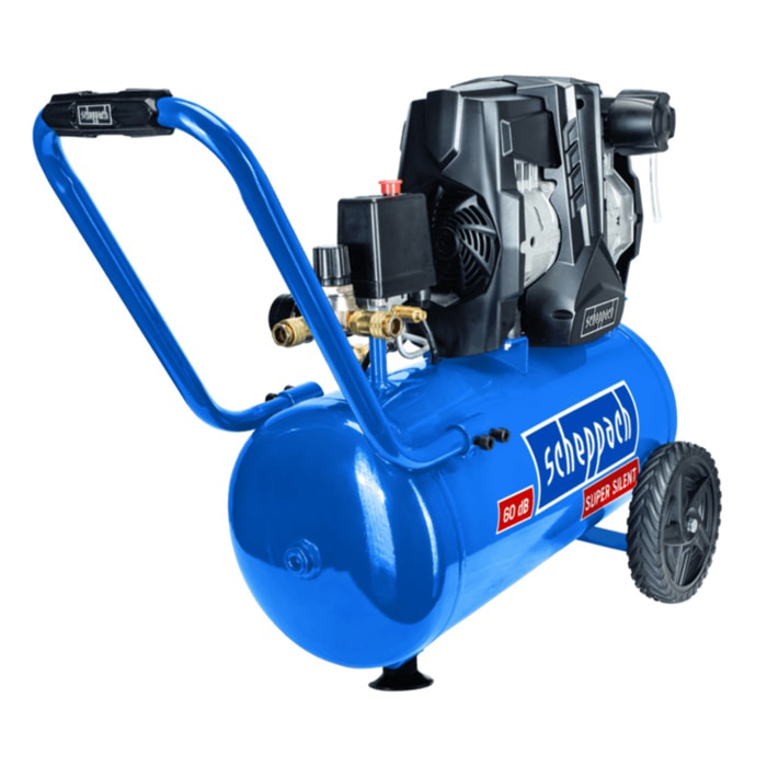 Compresseur silencieux HC25Si 24L 8bar 1.1kW 2 cyl. SCHEPPACH sans huile 60dB - 5906140901
