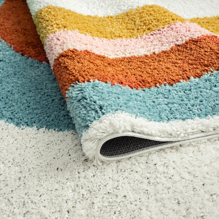 Aquarelle - tapis enfant arc en ciel multicolore
