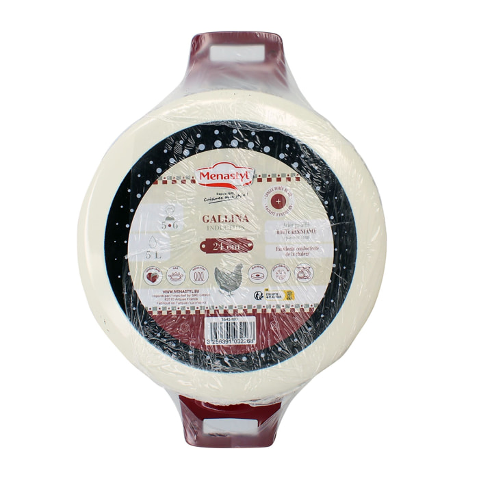 Faitout en acier émaillé 24cm - tous feux GALLINA