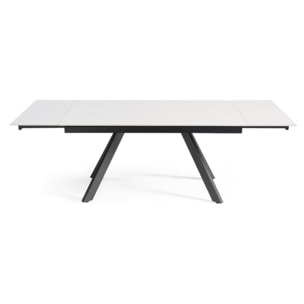 Table extensible céramique blanche 180/260 cm - 8 piètements - UNIK