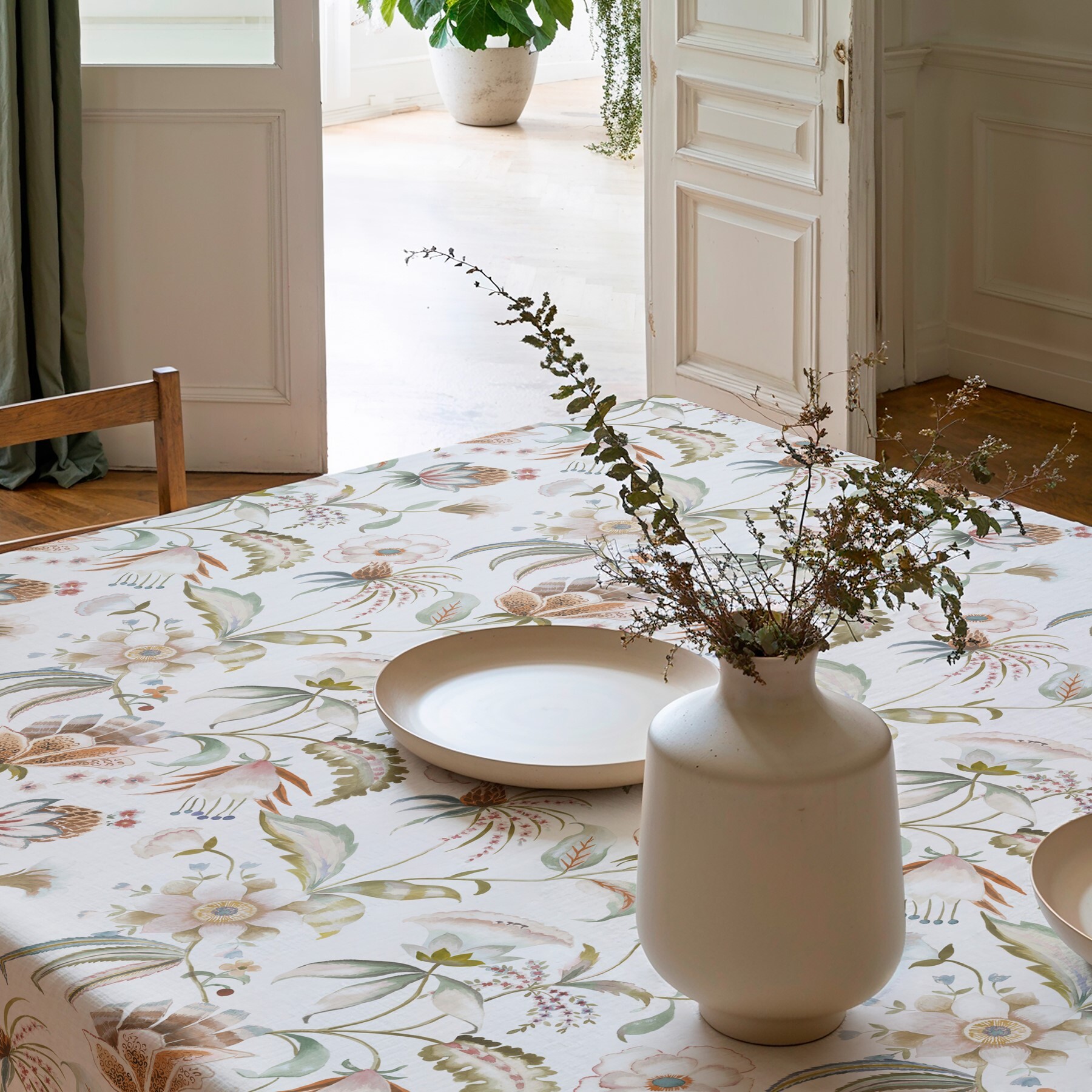 Nappe imprimée anti-tâches YARA BLANCHE