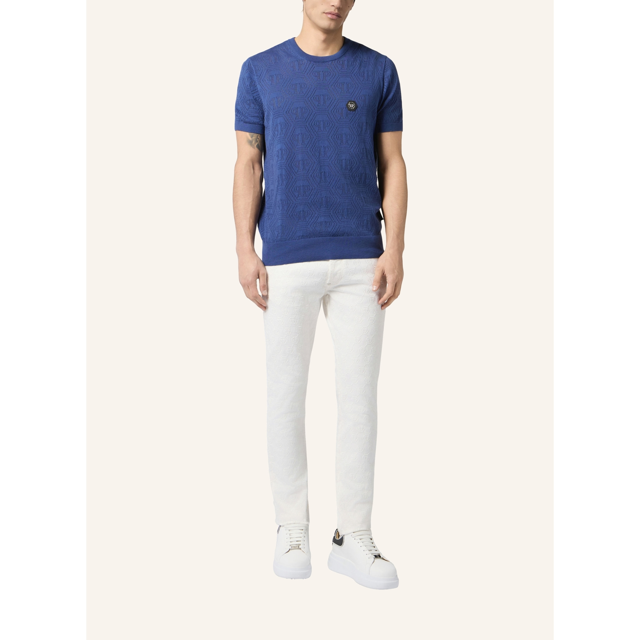PHILIPP PLEIN Super Straight Cut Jeans Embroidery Monogram