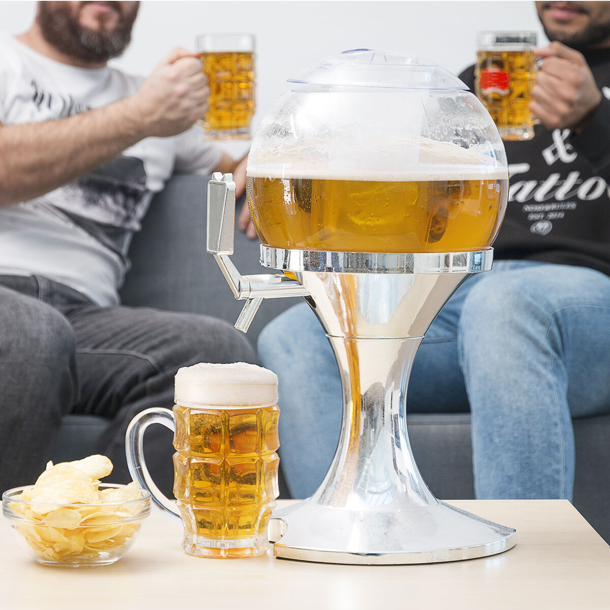 Pack distributeur de bière réfrigérant InnovaGoods et 2 lunettes de soleil enroulables Sunfold Spain Red