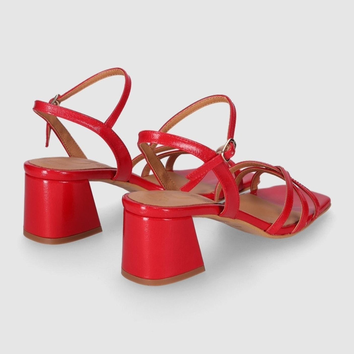 Sandalias - Rojo - Tacón: 4 cm