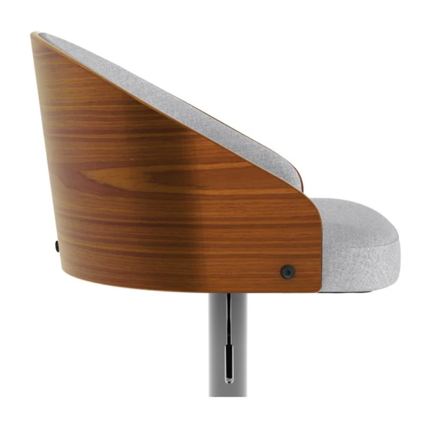 Chaise de bar réglable 63/84 cm en tissu gris clair - Carmelo