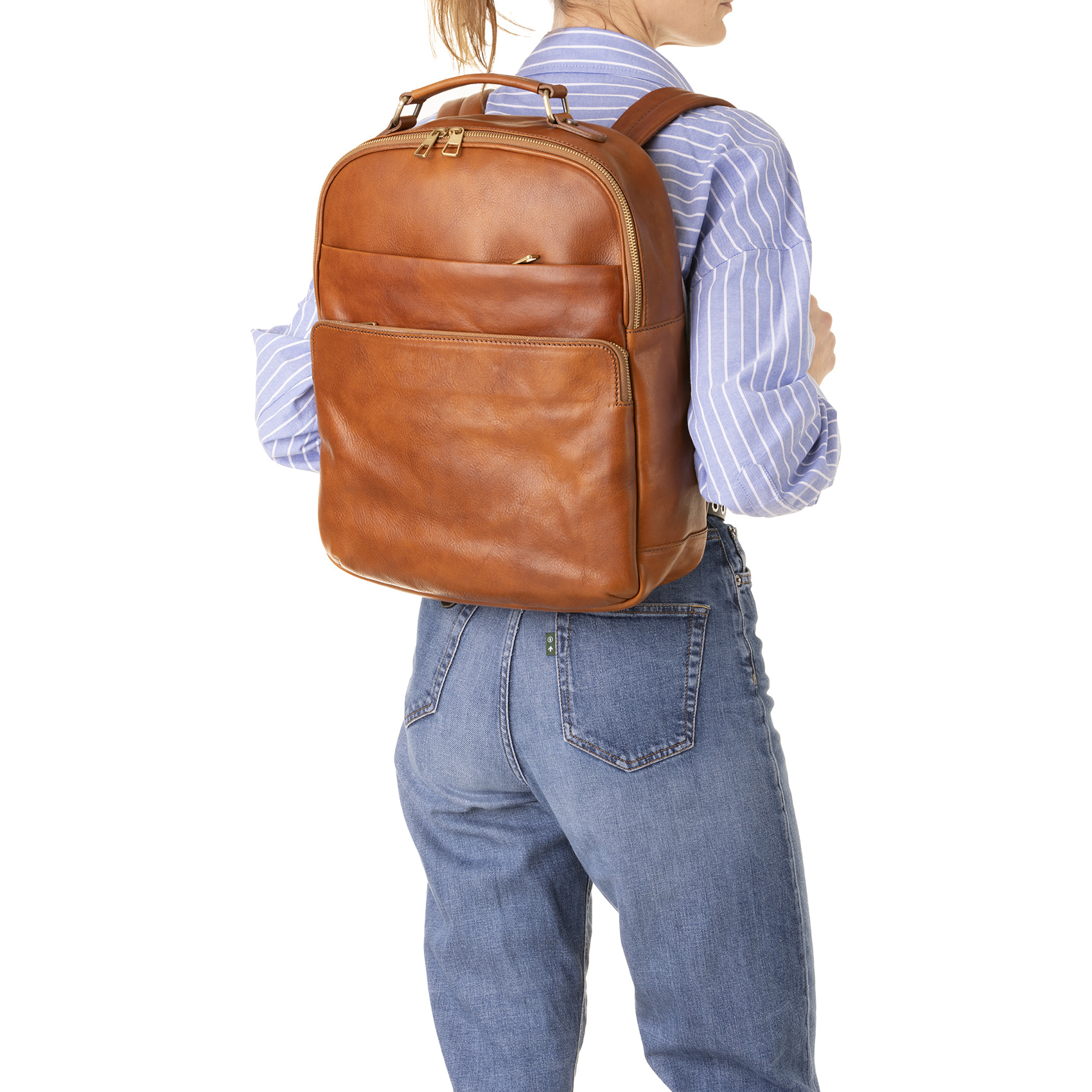 Zaino  unisex In Vera pelle Made in Italy 39x31x10 cm