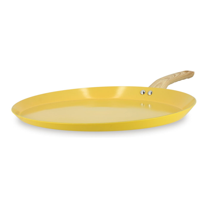 Galetière 32cm avec revêtement céramique jaune - tous feux  COLORAMA