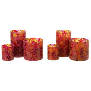 J-Line bougie parfumée Fleur Mosaique - mix - large - 2 pièces - 75H