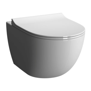 WC suspendu compact sans bride VITRA Sento blanc brillant + abattant