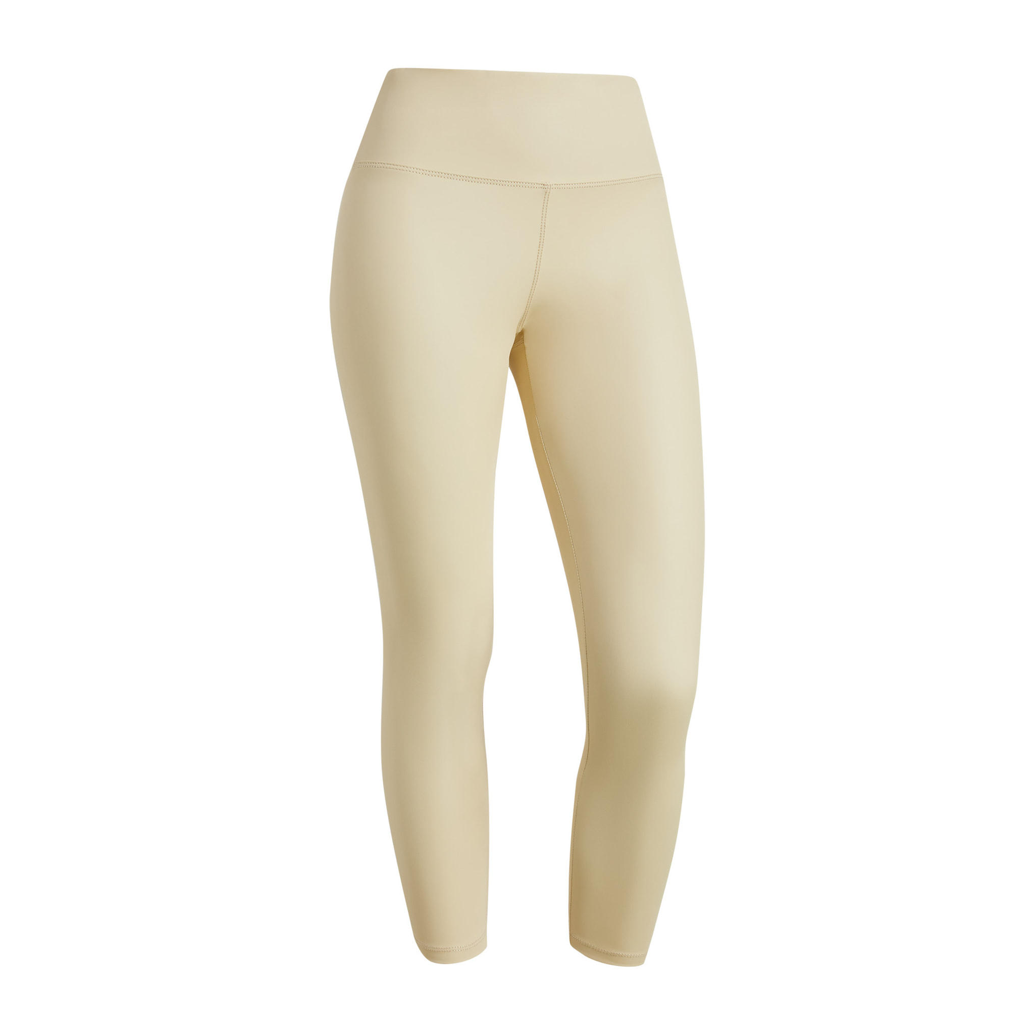 Leggings 7/8 vita alta in tessuto coated effetto pelle