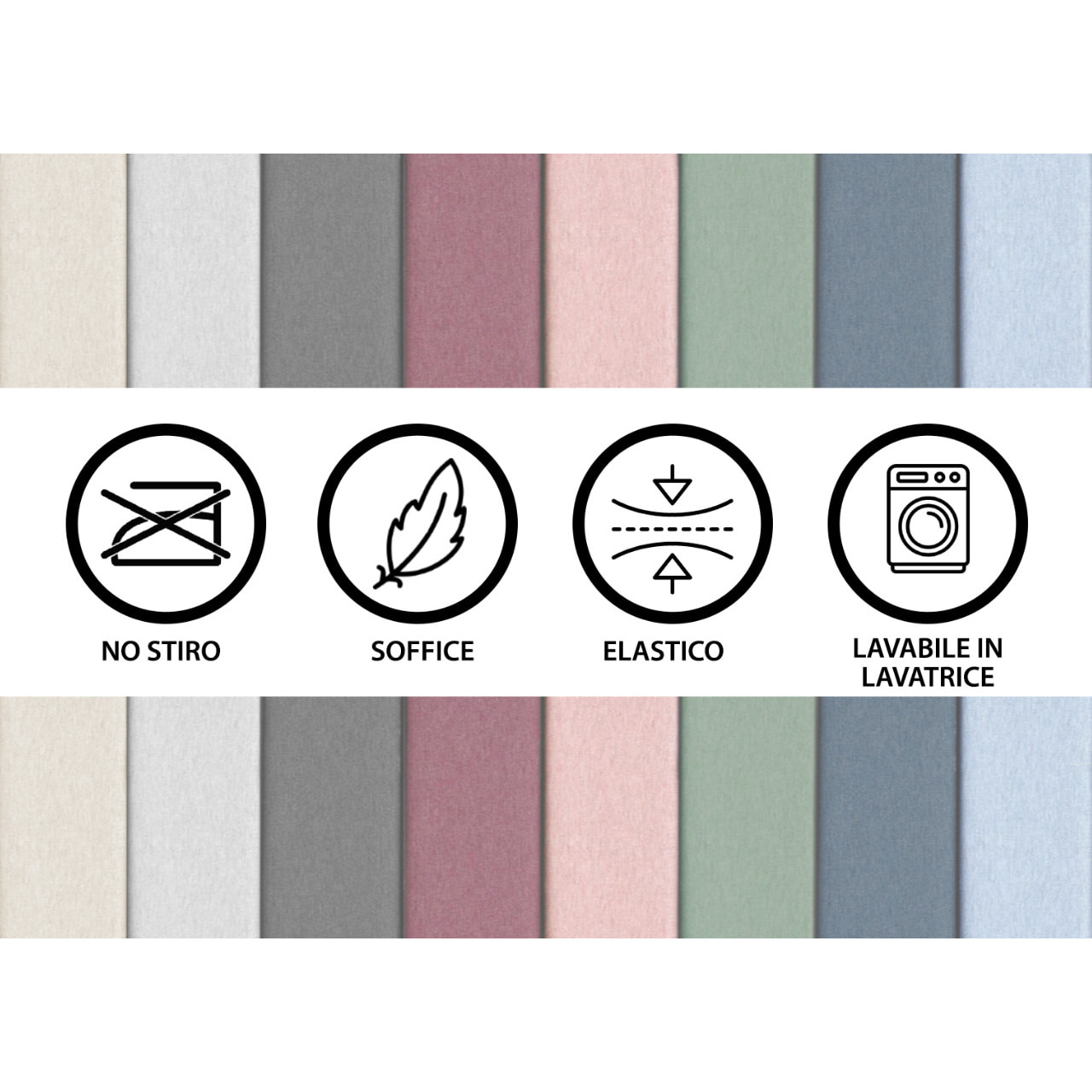 Lenzuolo Sotto Con Angoli In Jersey No Stiro In Tinta Unita Melange Colore Verde