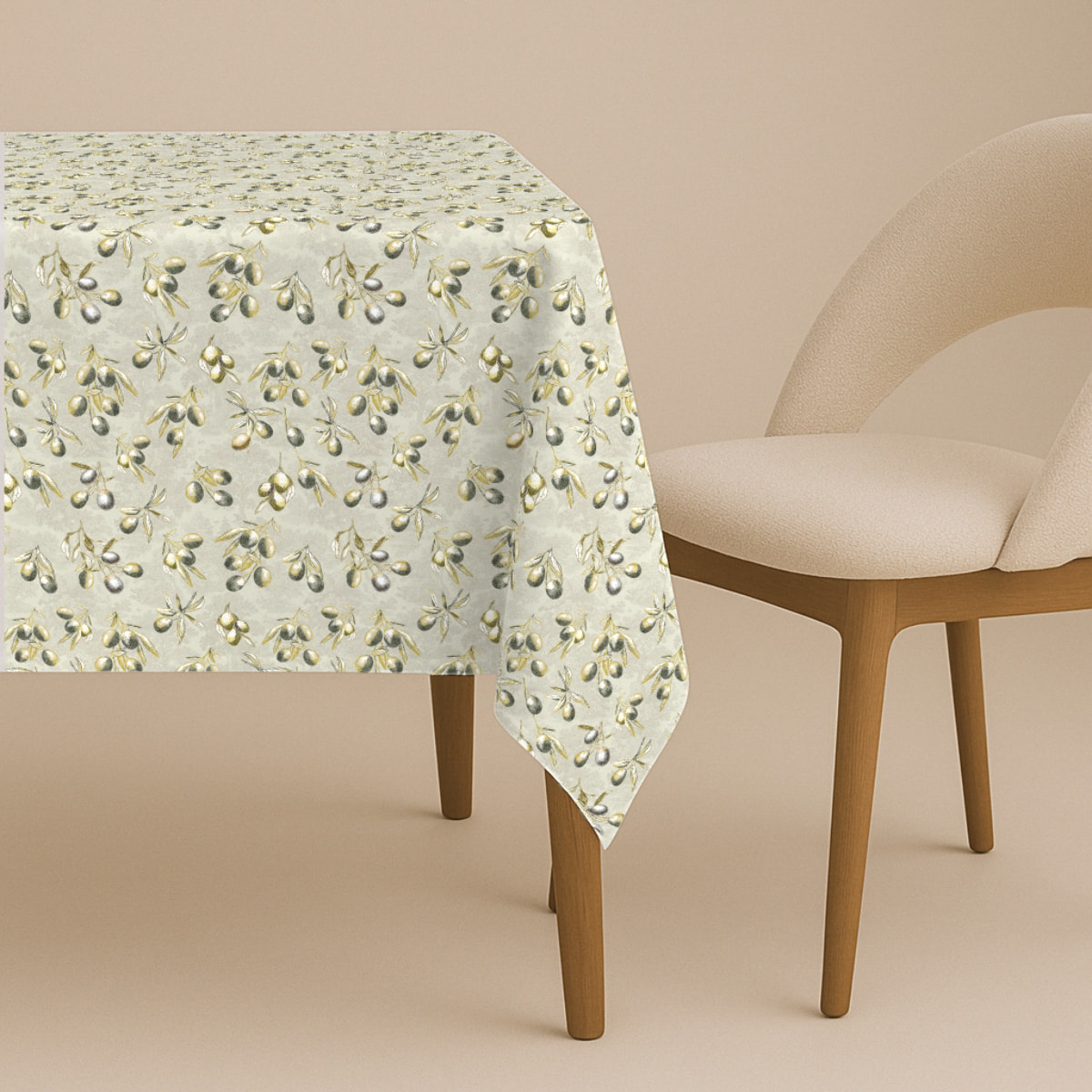 Naturals - Mantel de Tela Estampado - Antimanchas - 100% Algodón - Half panamá - Ayni Beige