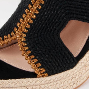 Sandalia De Tacón - Negro - Altura: 10 Cm