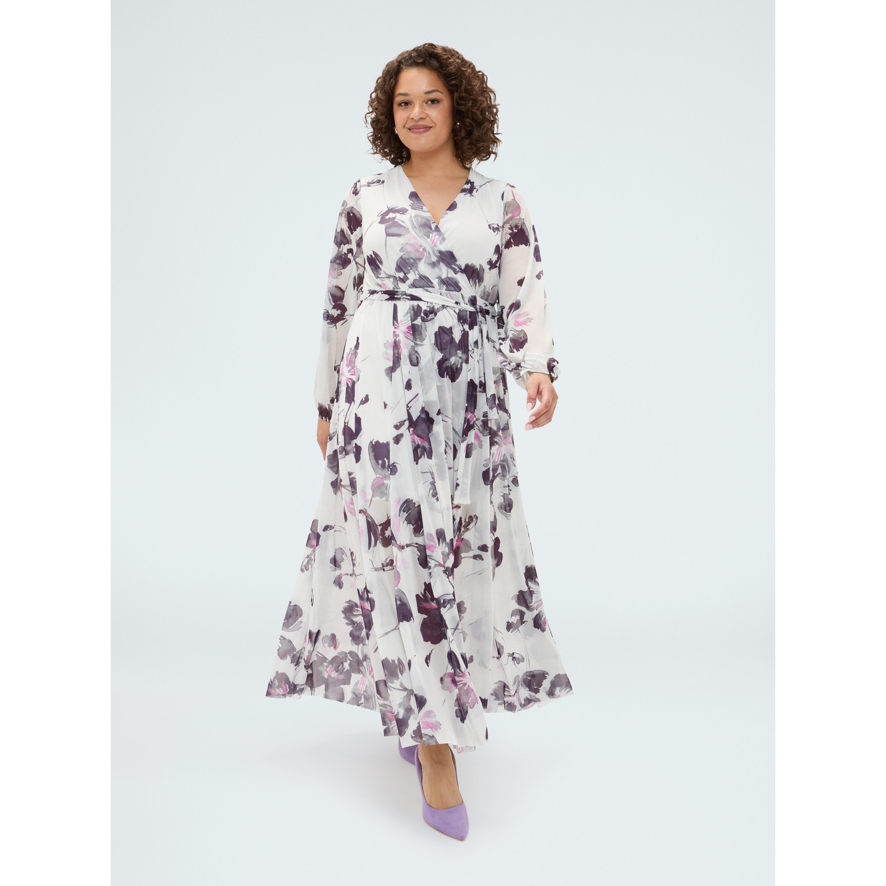 Fiorella Rubino - Vestito lungo con stampa floreale - Bianco