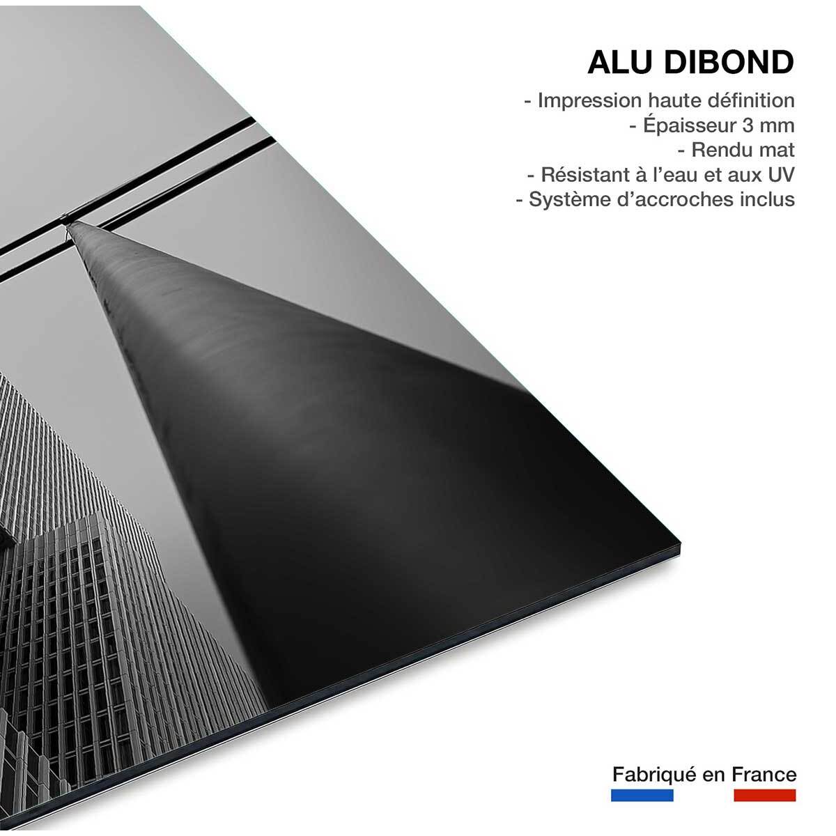 Tableau deco ville feu jaune Tableau alu Dibond