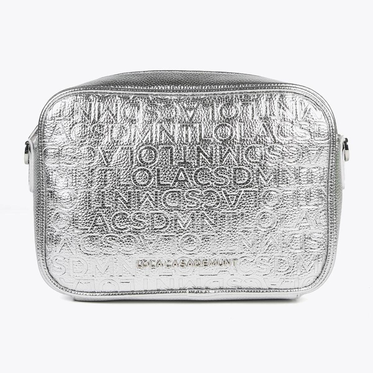 Borsa a tracolla monogrammi metallizzata