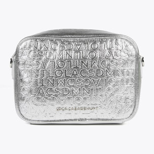 Borsa a tracolla monogrammi metallizzata