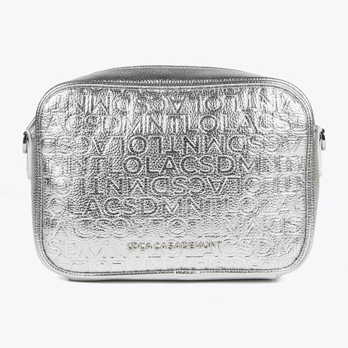 Borsa a tracolla monogrammi metallizzata