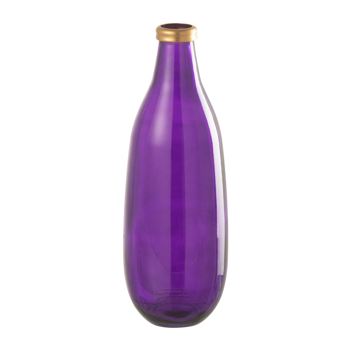 J-Line Vase Bord Or Verre Mauve M