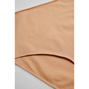 Slip basico in cotone beige a vita alta