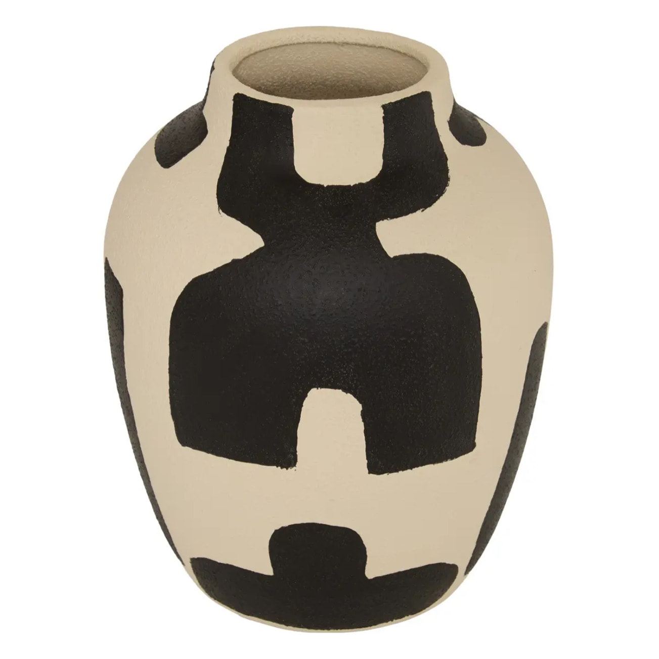 Vase Nyer H.31,5cm beige et noir
