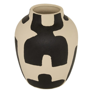 Vase Nyer H.31,5cm beige et noir
