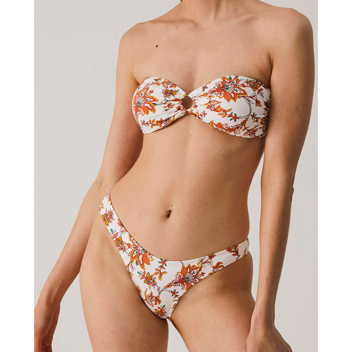 Braga de bikini en forma de V con estampado floral