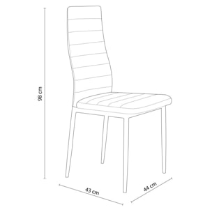 Pack 4 sillas de comedor Niza tejido Marrón