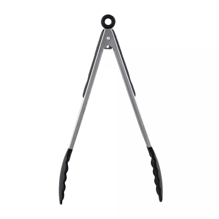 Pinzas de cocina h.34 cm acero inoxidable con puntas de silicona expert san ignacio