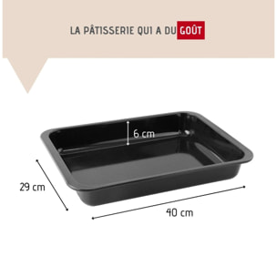 Ensemble de 2 Plats rectangulaire XXL 40 x 29 cm en acier émaillé Zenker Spécial Cooking