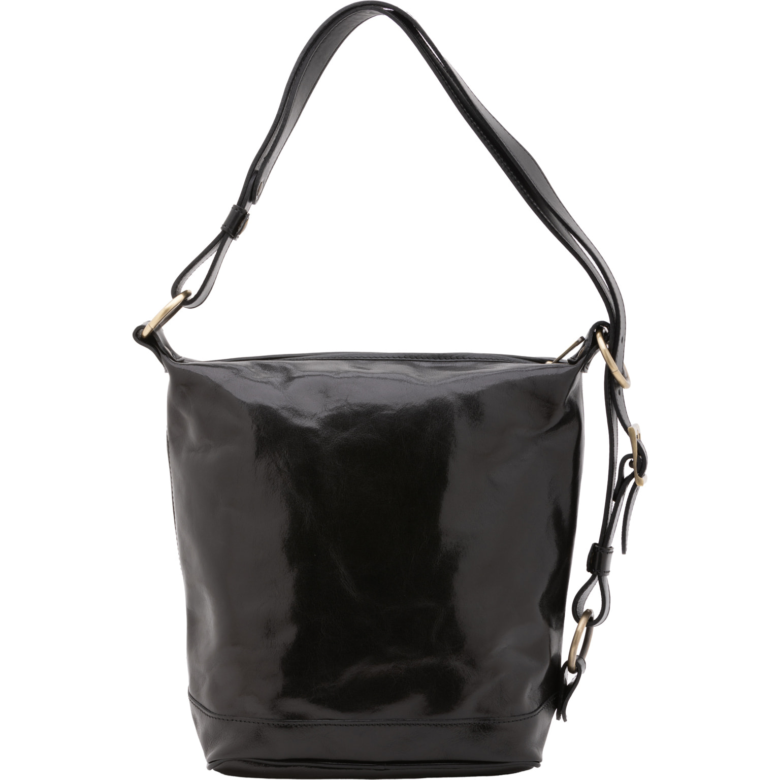 Borsa a secchiello  da donna In Vera pelle Made in Italy 34x33x15 cm