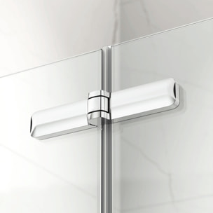 SAT SK  Porte de douche acces en angle pliantes 80x90cm anticalcaire avec profilés chrome brillant (SATSK8090)