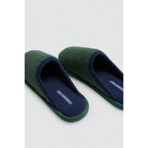 Pantofole in pelliccia con stampa etnica