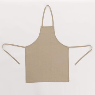 Tablier 100% lin Taupe - 110x69 cm