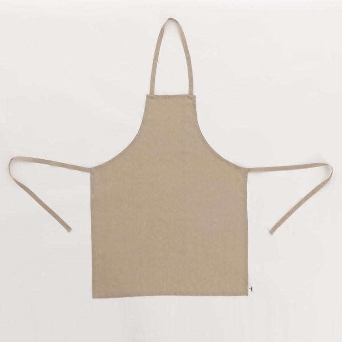 Tablier 100% lin Taupe - 110x69 cm