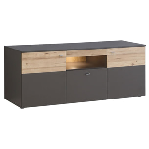 Meuble TV gris en bois L150 cm - TONY