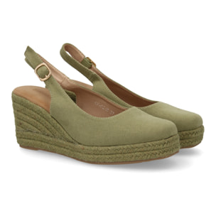 Alpargata cuña mujer talón abierto y pulsera ajustable