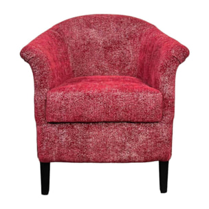 Fauteuil Cabriolet rouge chiné  MIRA