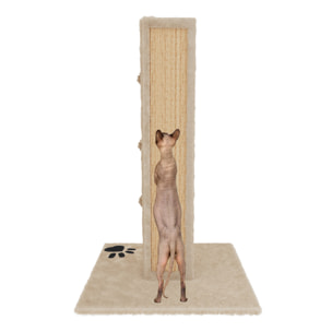Albero per Gatto con Graffiatoio Cuccia Giocattolo Gatti Parco Giochi Tiragraffi in Sisal Naturale 80 x 45 x 45 cm Colore Beige Dixie