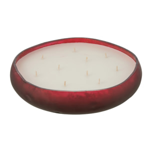 J-Line bougie parfumée M-Chic - Oud & Amber - verre - rouge - large - 40H