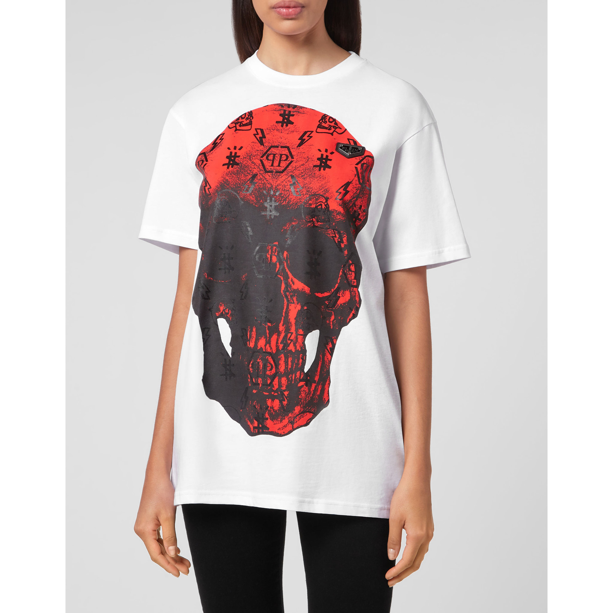PHILIPP PLEIN T-Shirt Round Neck SKULL