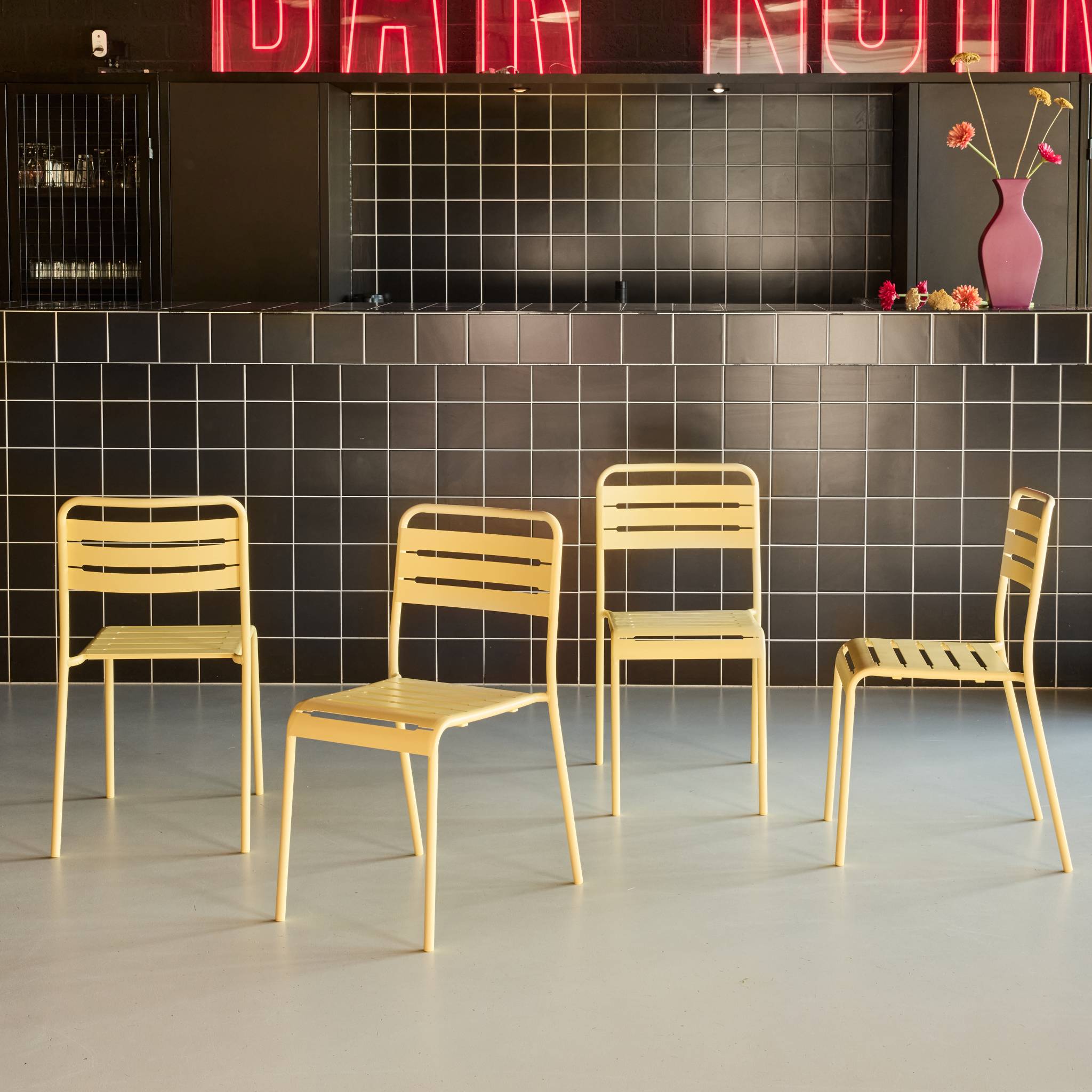 Chaise de jardin acier (lot de 4) AMÉLIA