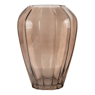 Vaso in vetro marrone costolato ø22x29 cm