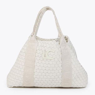 Borsa shopper a mano intrecciata