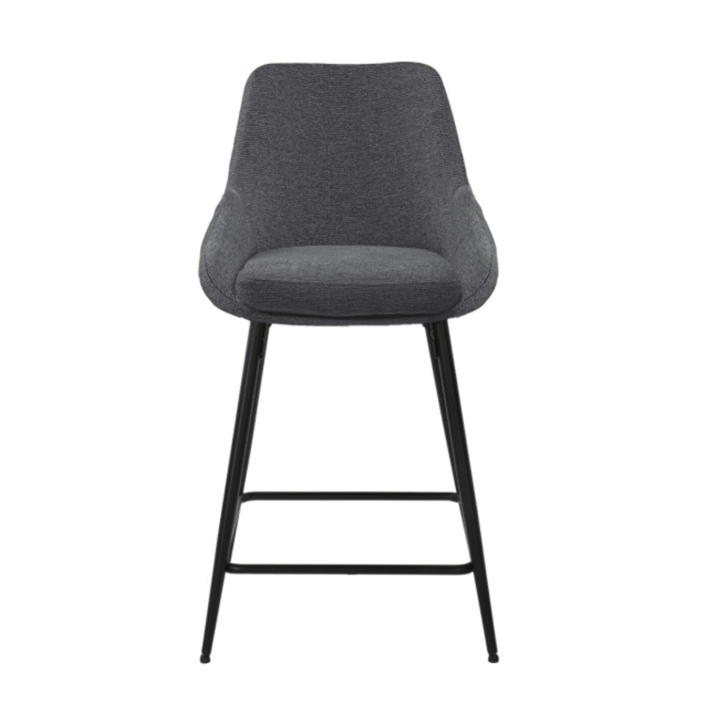 Chaise de bar en tissu avec pieds évasés en métal noir - MONDO